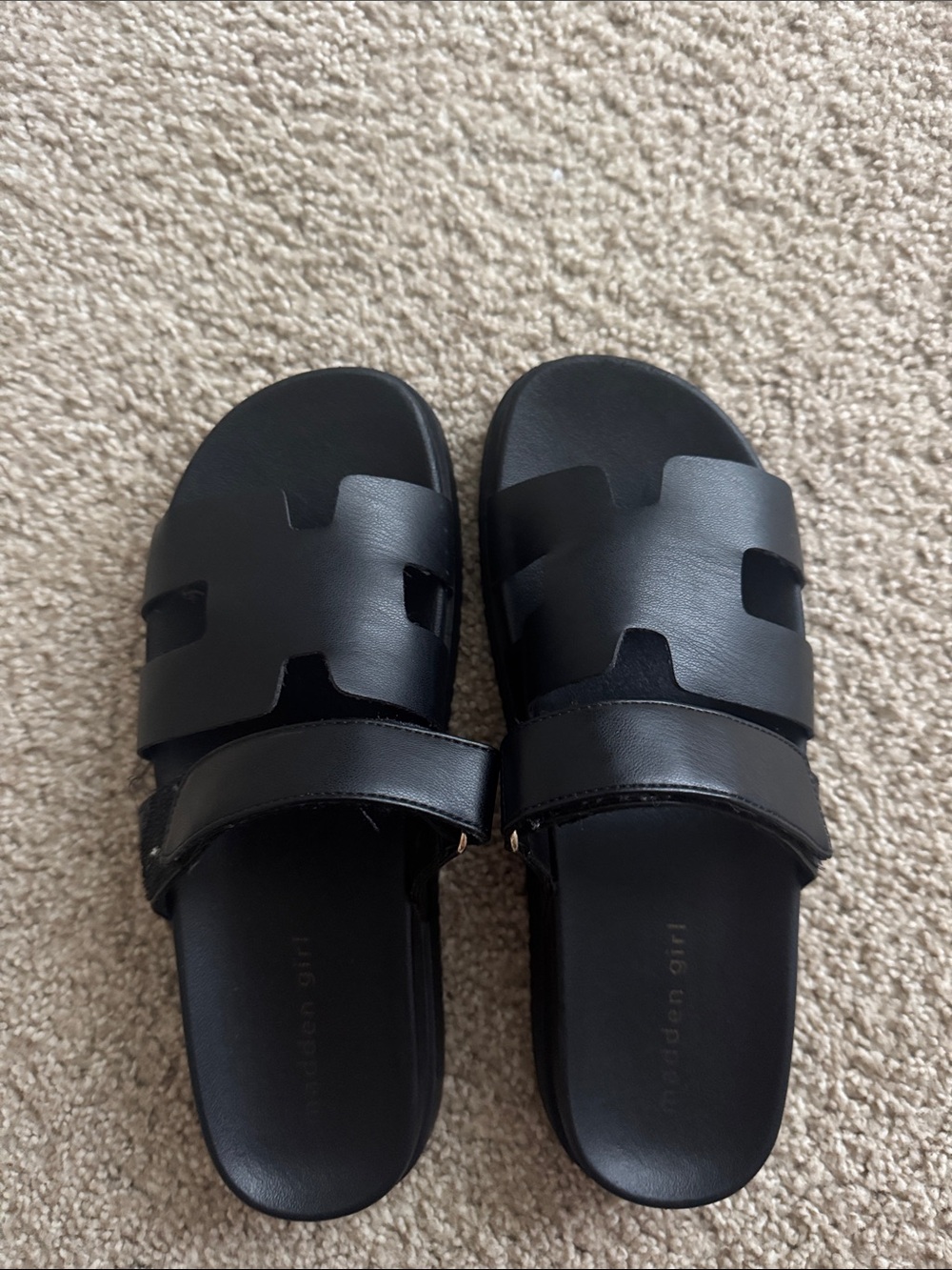 Madden Girl Black Slide Sandals